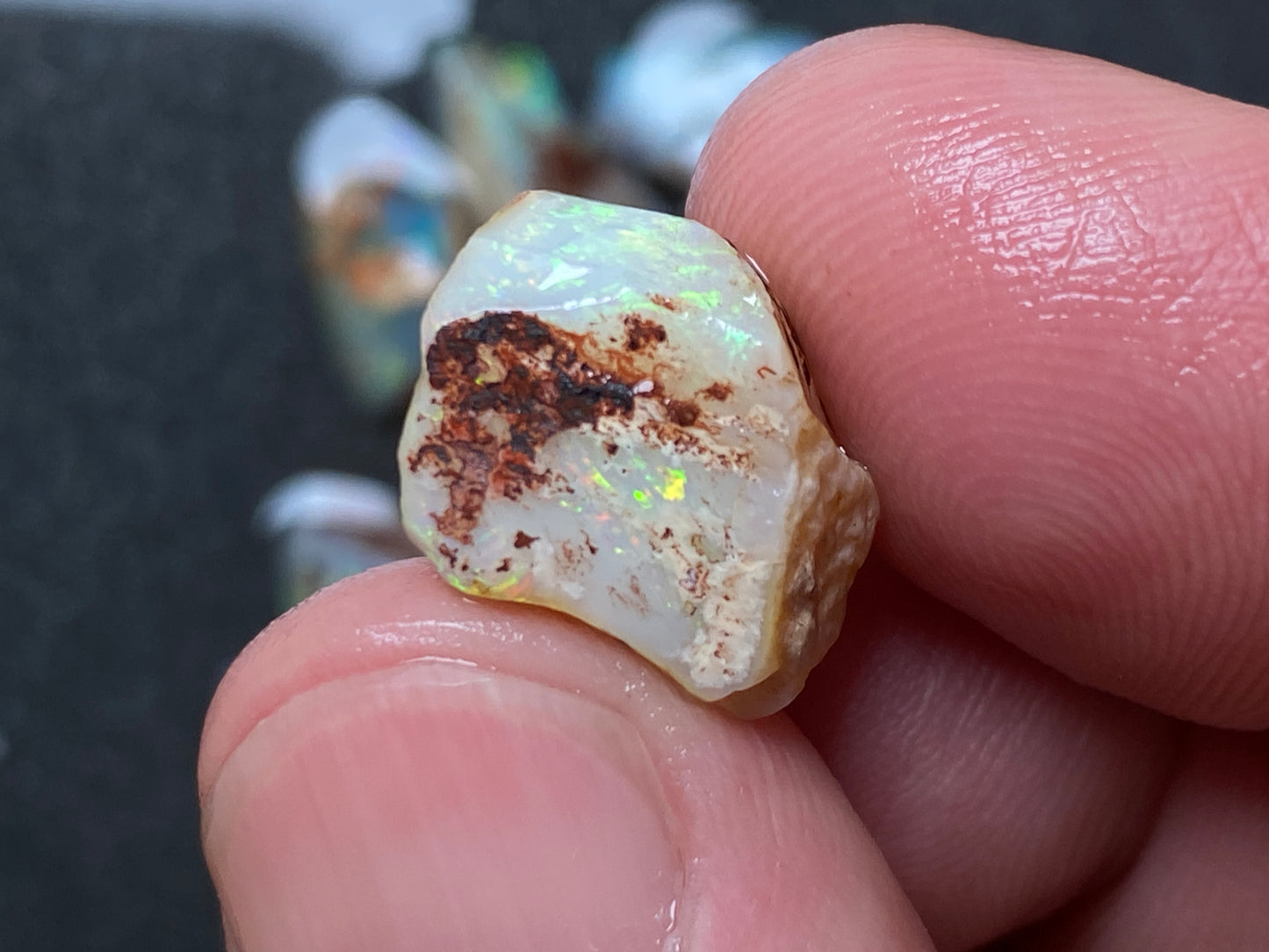 0.5oz Natural Australian Dark Crystal Opal, Small Lambina Stones In The Rough