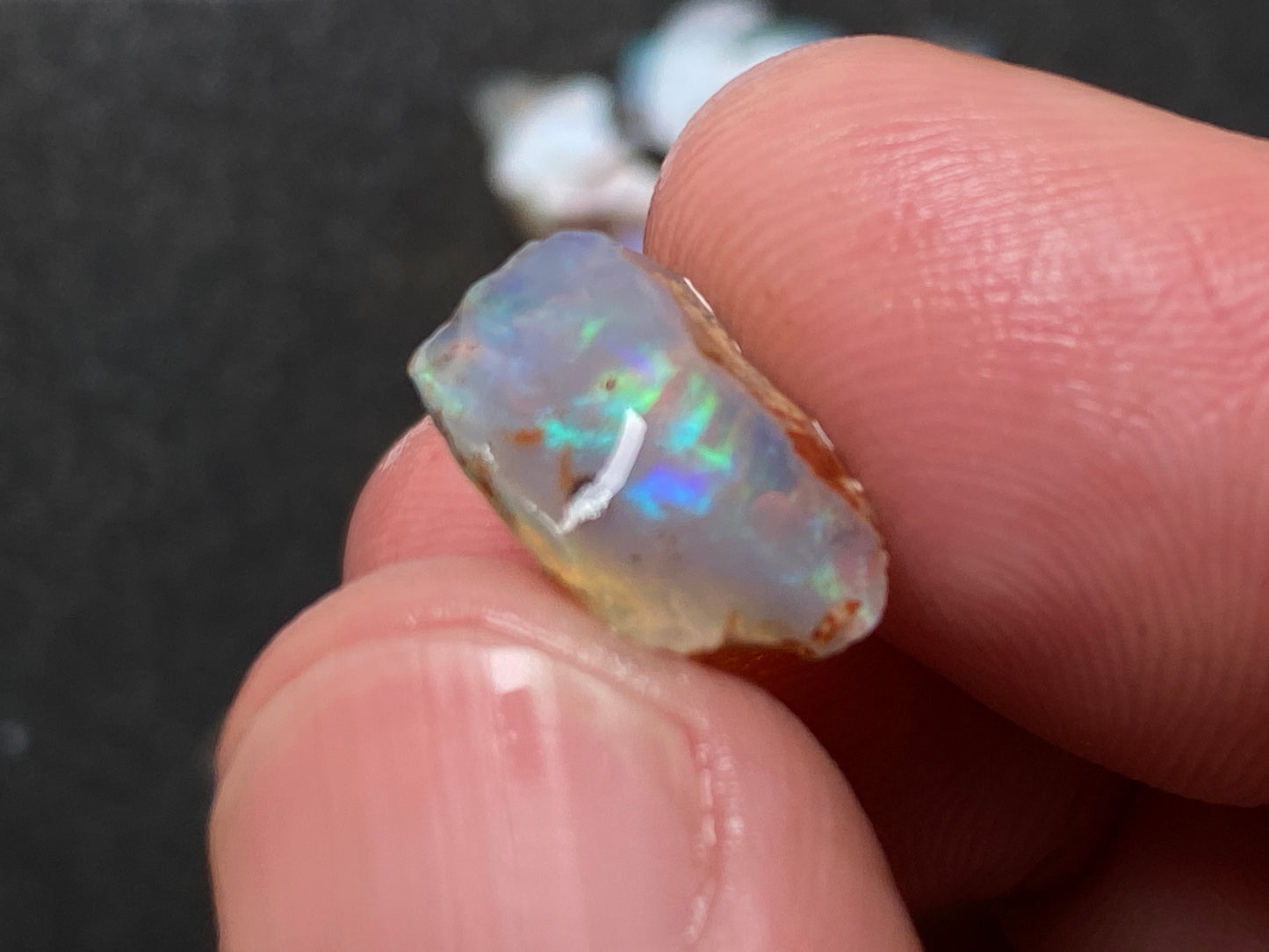 0.5oz Natural Australian Dark Crystal Opal, Small Lambina Stones In The Rough