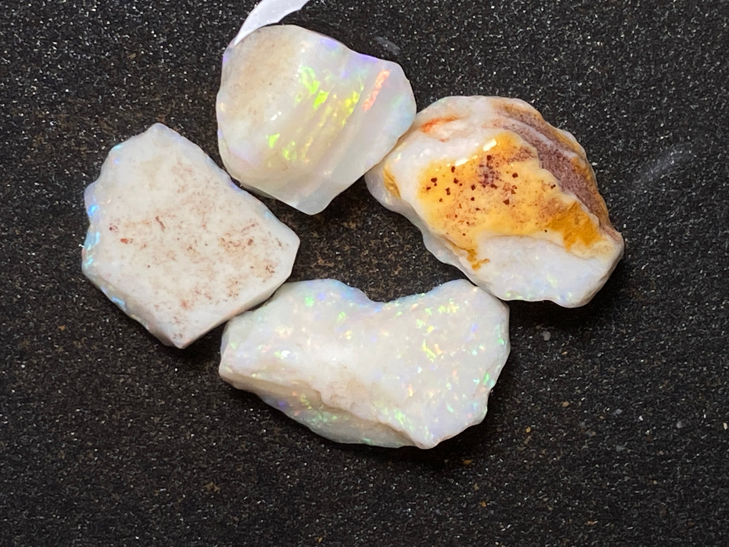 33 Cts Natural Australian White Opal Parcel, 4 Stones Coober Pedy, In The Rough