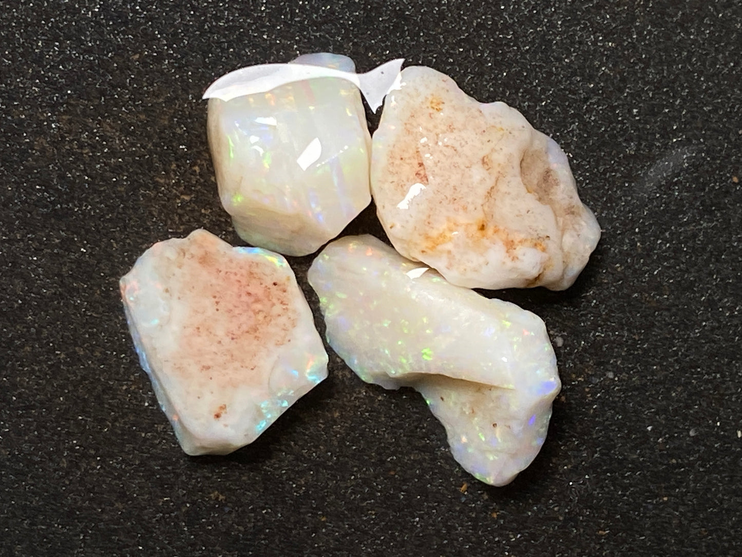 33 Cts Natural Australian White Opal Parcel, 4 Stones Coober Pedy, In The Rough