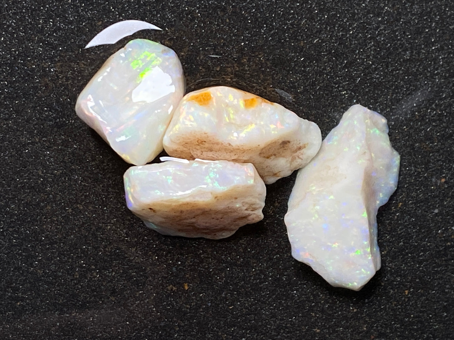 33 Cts Natural Australian White Opal Parcel, 4 Stones Coober Pedy, In The Rough