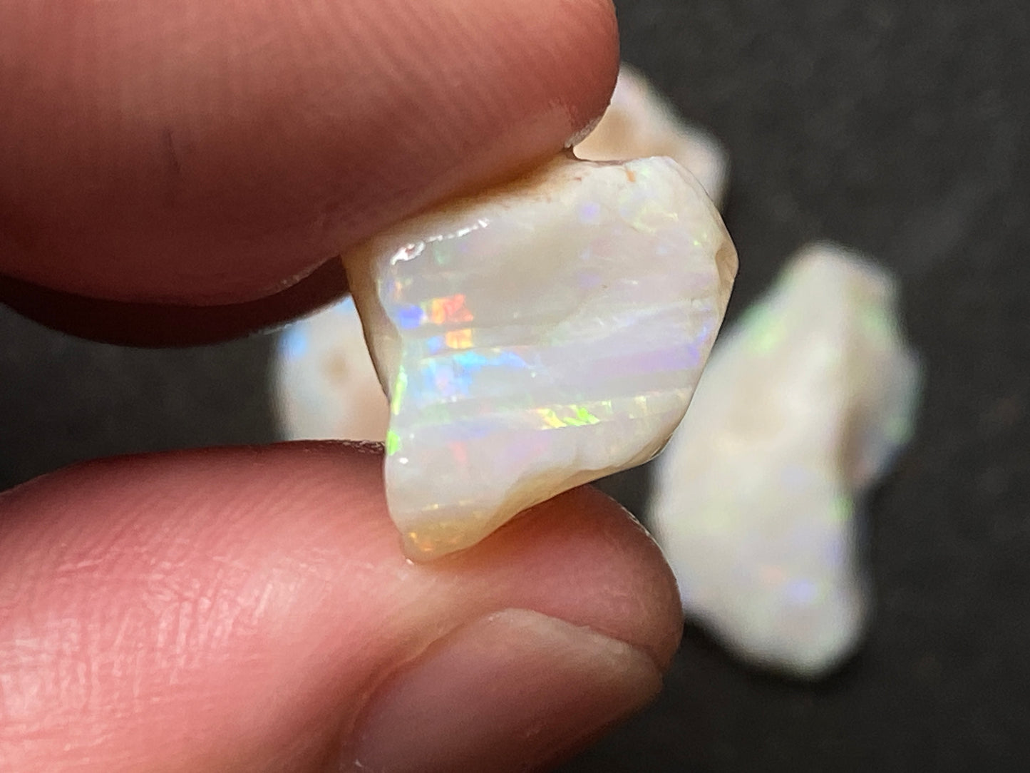 33 Cts Natural Australian White Opal Parcel, 4 Stones Coober Pedy, In The Rough