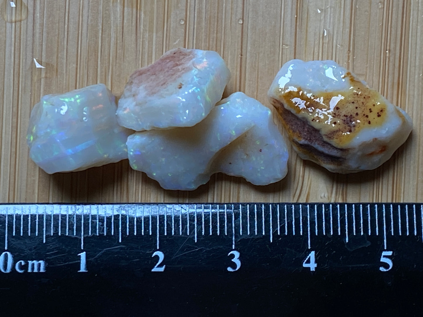 33 Cts Natural Australian White Opal Parcel, 4 Stones Coober Pedy, In The Rough