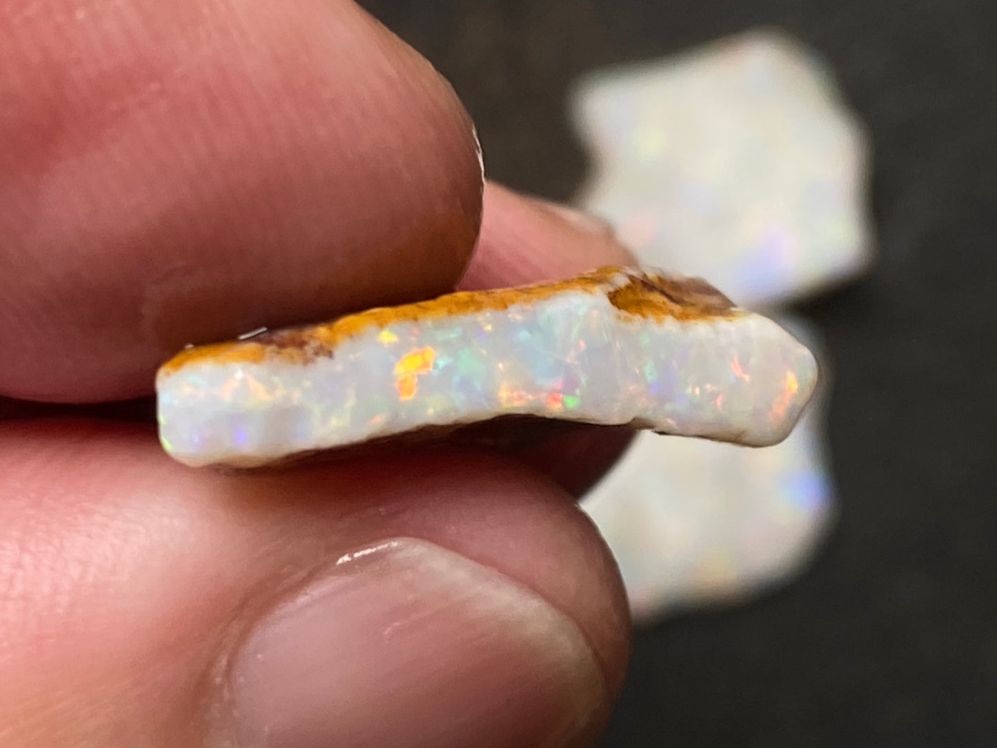 38 Cts Natural Australian White Opal Parcel, 5 Stones Coober Pedy, In The Rough