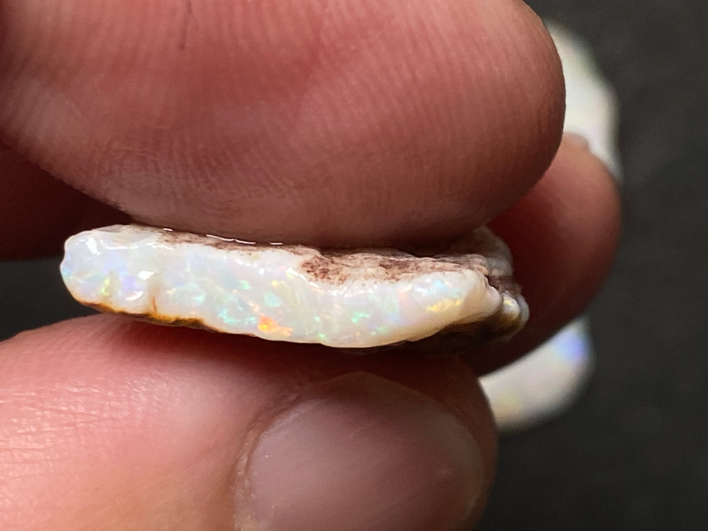 38 Cts Natural Australian White Opal Parcel, 5 Stones Coober Pedy, In The Rough