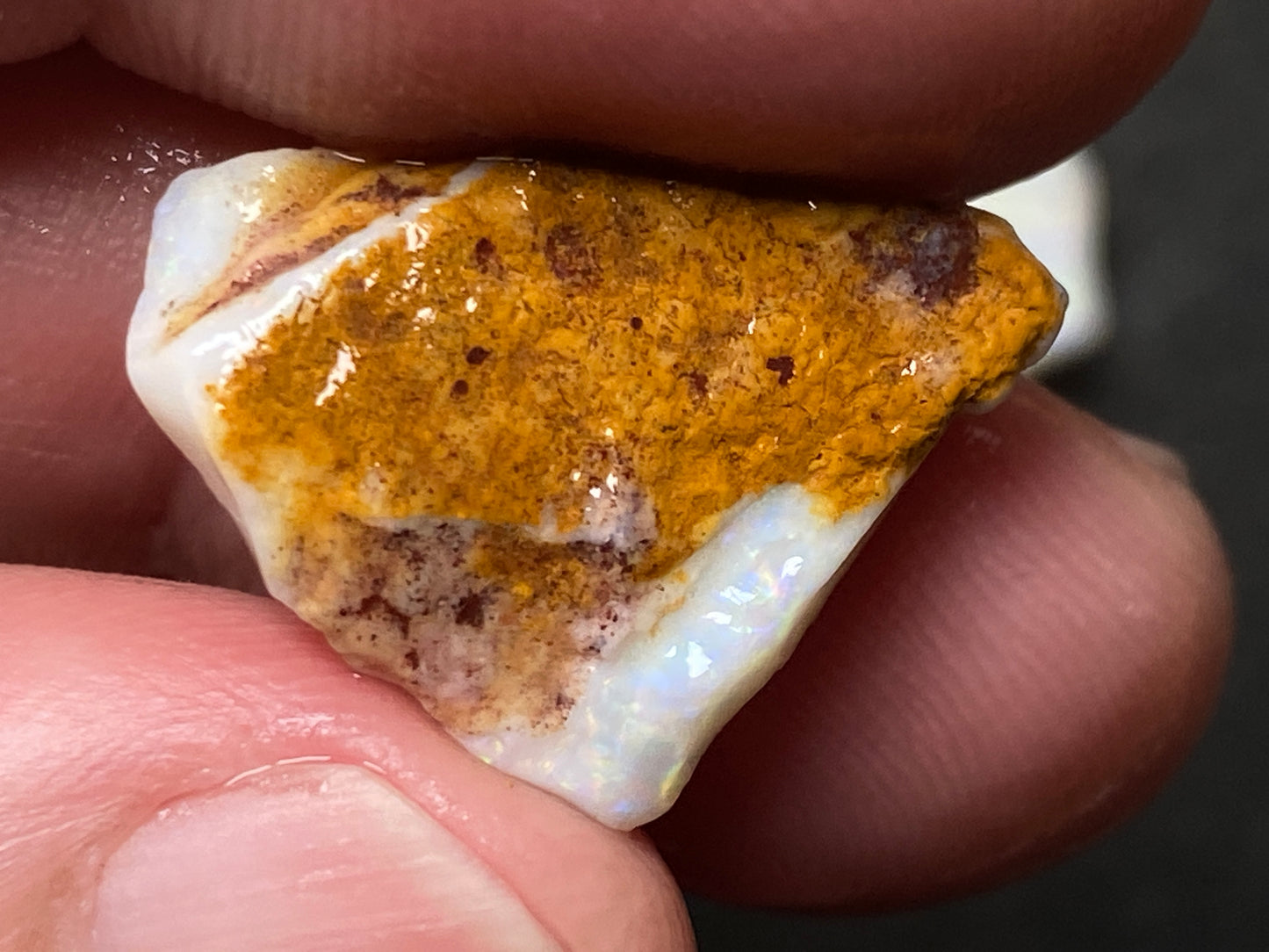 38 Cts Natural Australian White Opal Parcel, 5 Stones Coober Pedy, In The Rough