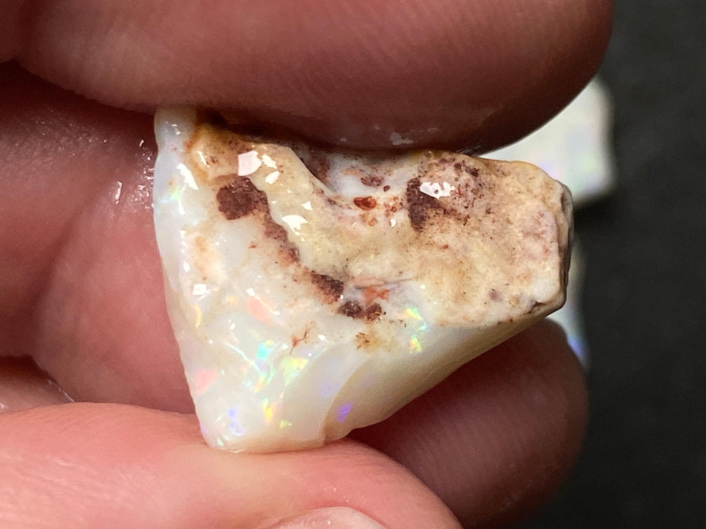 38 Cts Natural Australian White Opal Parcel, 5 Stones Coober Pedy, In The Rough