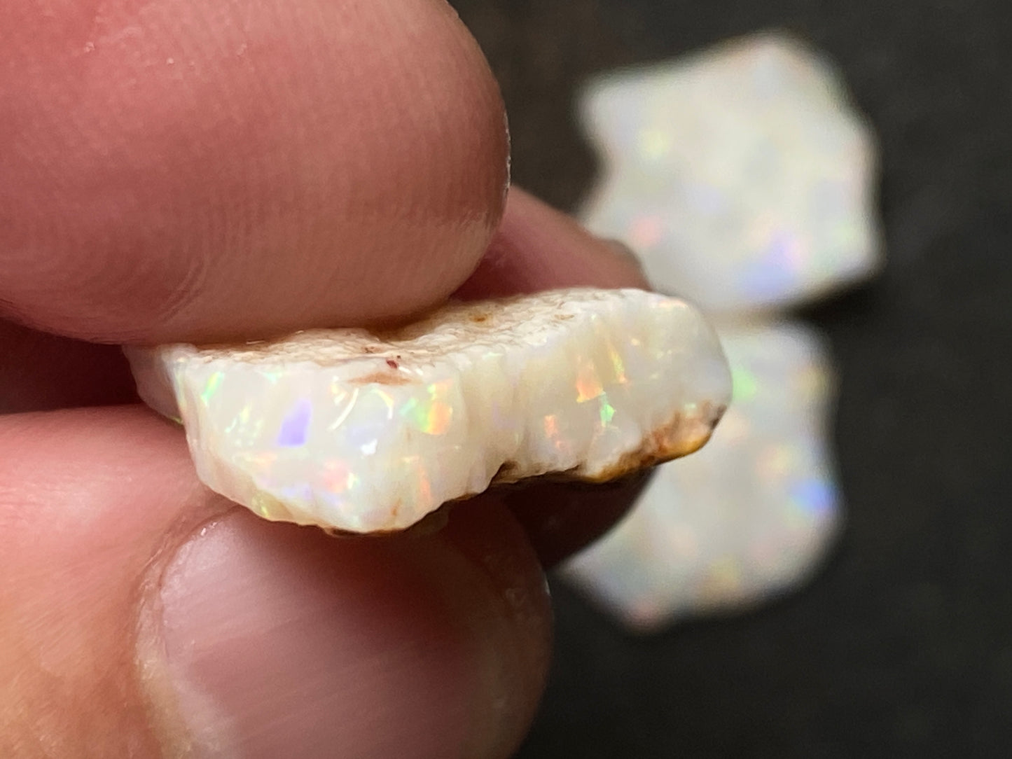 38 Cts Natural Australian White Opal Parcel, 5 Stones Coober Pedy, In The Rough