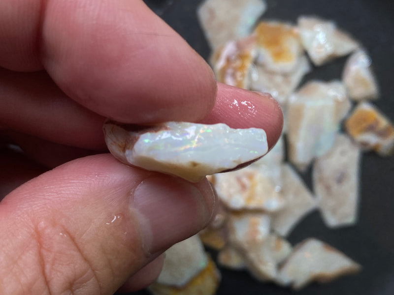 1.5oz Natural Australian White Opal Parcel, Coober Pedy In The Rough, Mostly Medium To Small Size Cutters