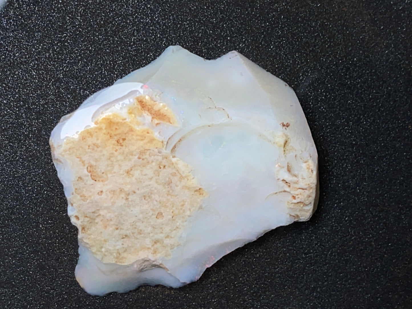 0.7oz Natural Australian Opal Stone, Coober Pedy In The Rough, Arrow Head Shape, Thick Colour Bar