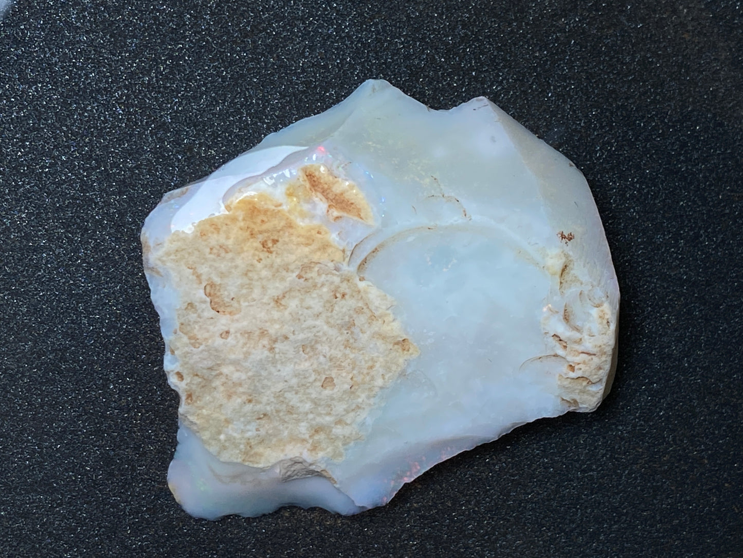 0.7oz Natural Australian Opal Stone, Coober Pedy In The Rough, Arrow Head Shape, Thick Colour Bar