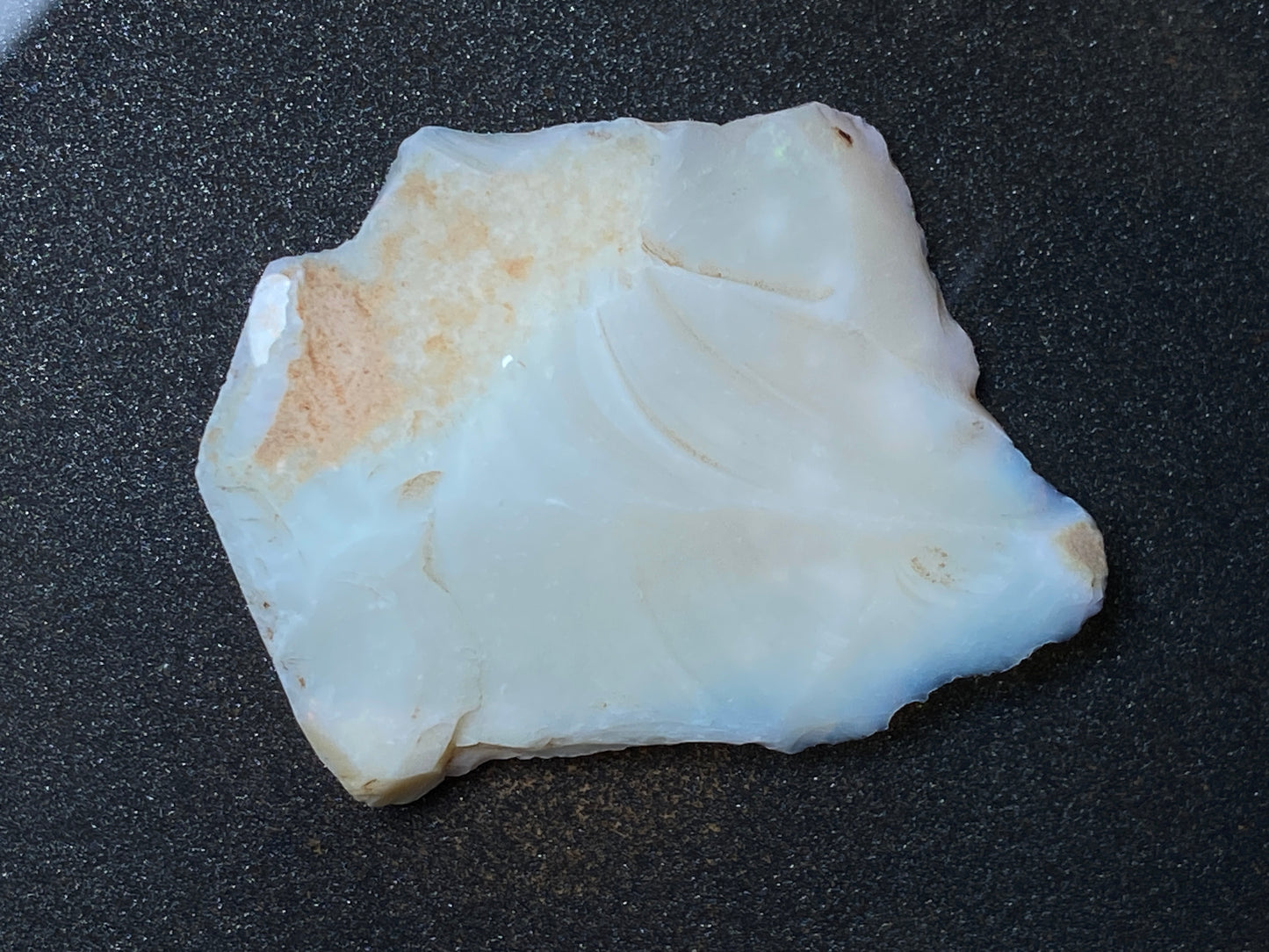 0.7oz Natural Australian Opal Stone, Coober Pedy In The Rough, Arrow Head Shape, Thick Colour Bar