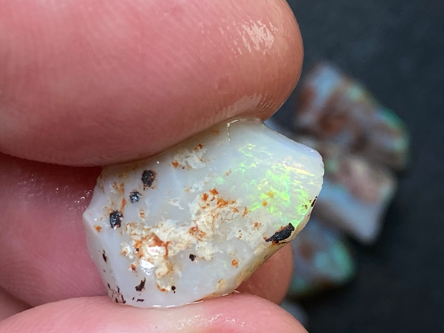 50 Carats Natural Australian Opal Parcel, 7 Lambina Stones In The Rough,