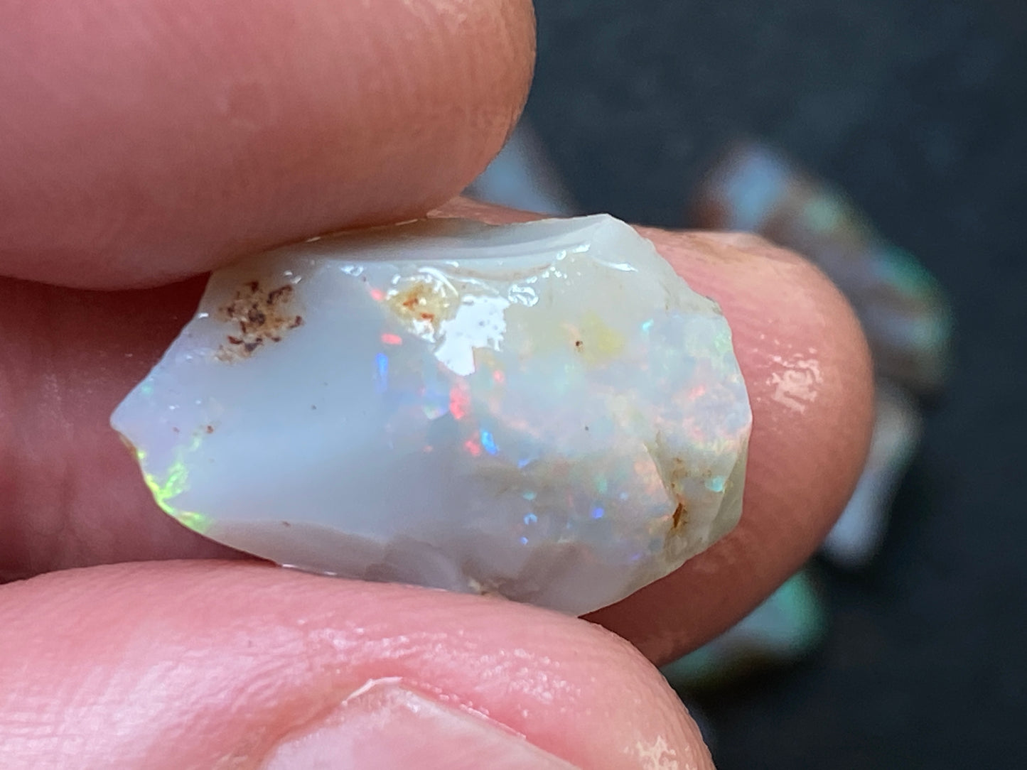 50 Carats Natural Australian Opal Parcel, 7 Lambina Stones In The Rough,