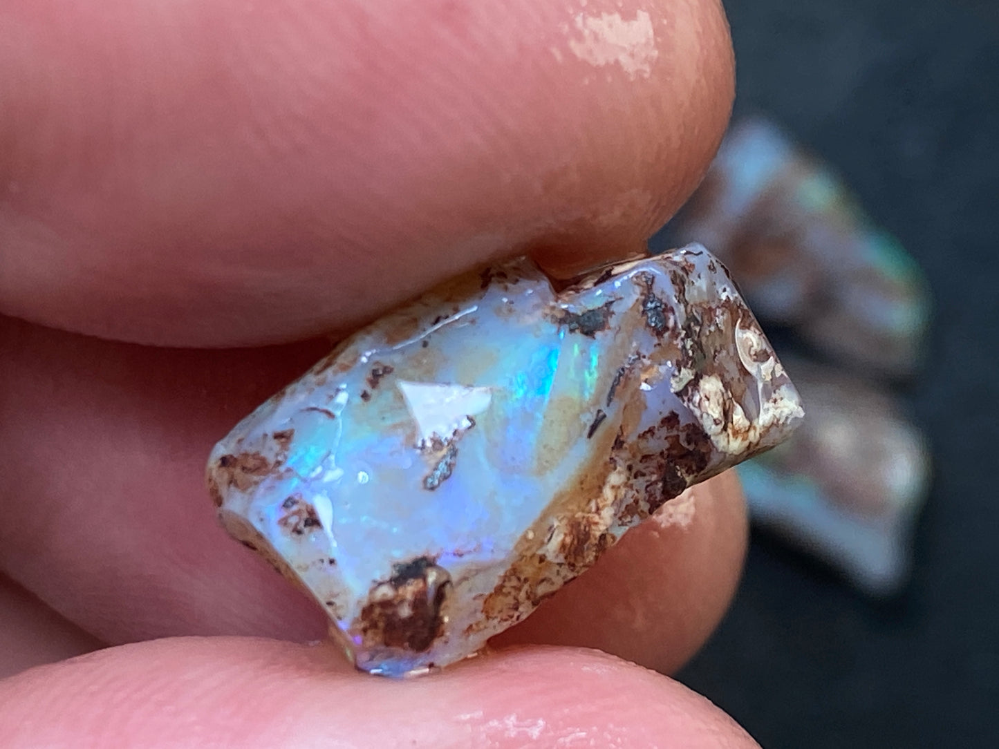 50 Carats Natural Australian Opal Parcel, 7 Lambina Stones In The Rough,