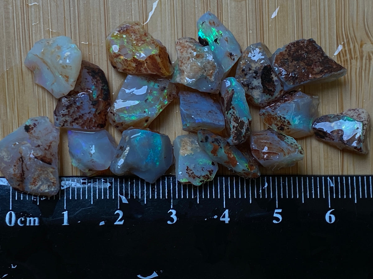 60 Carats, Natural Australian Dark Crystal Opal Parcel, Lambina Small Stones In The Rough
