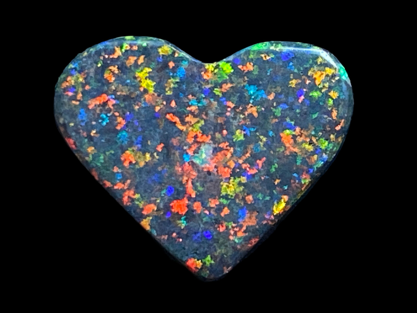 13 Carats, Black Andamooka Matrix Opal Polished Heart, AAA Grade, Ready To Set, Double Sided