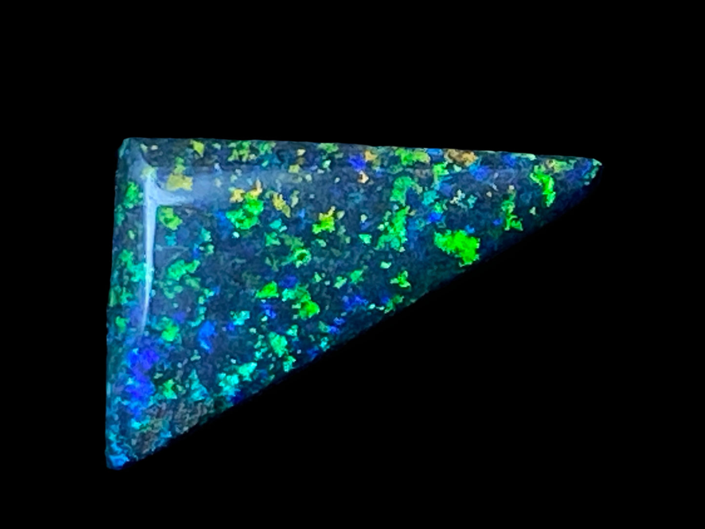 5.3 Carats, Andamooka Black Matrix Solid Opal, Polished, Brilliant Bright Colours On Both Sides