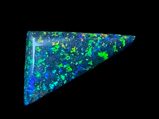 5.3 Carats, Andamooka Black Matrix Solid Opal, Polished, Brilliant Bright Colours On Both Sides