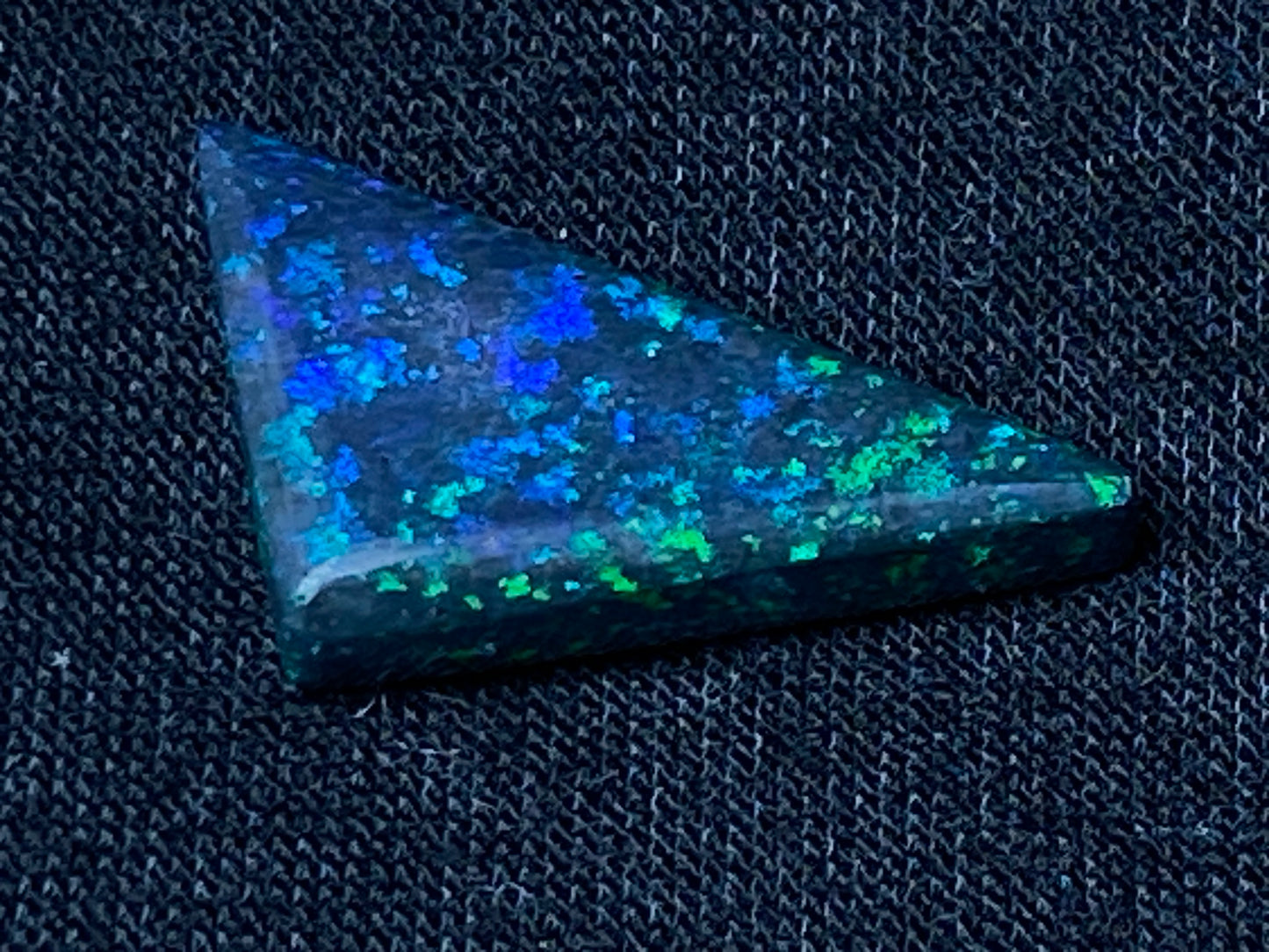 5.3 Carats, Andamooka Black Matrix Solid Opal, Polished, Brilliant Bright Colours On Both Sides
