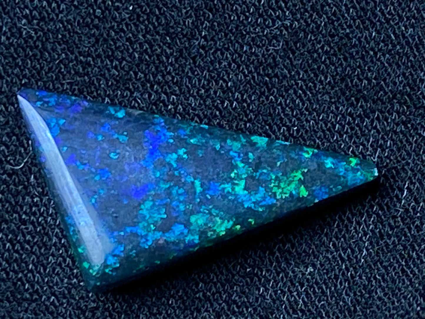 5.3 Carats, Andamooka Black Matrix Solid Opal, Polished, Brilliant Bright Colours On Both Sides
