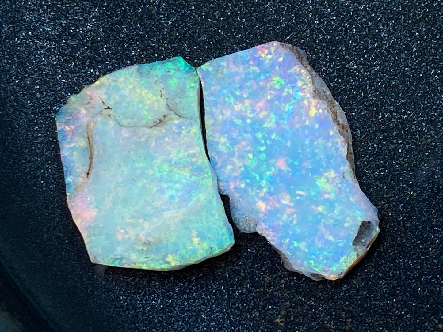 16 克拉天然澳大利亚水晶蛋白石包裹,2 颗宝石,原石,库伯佩迪