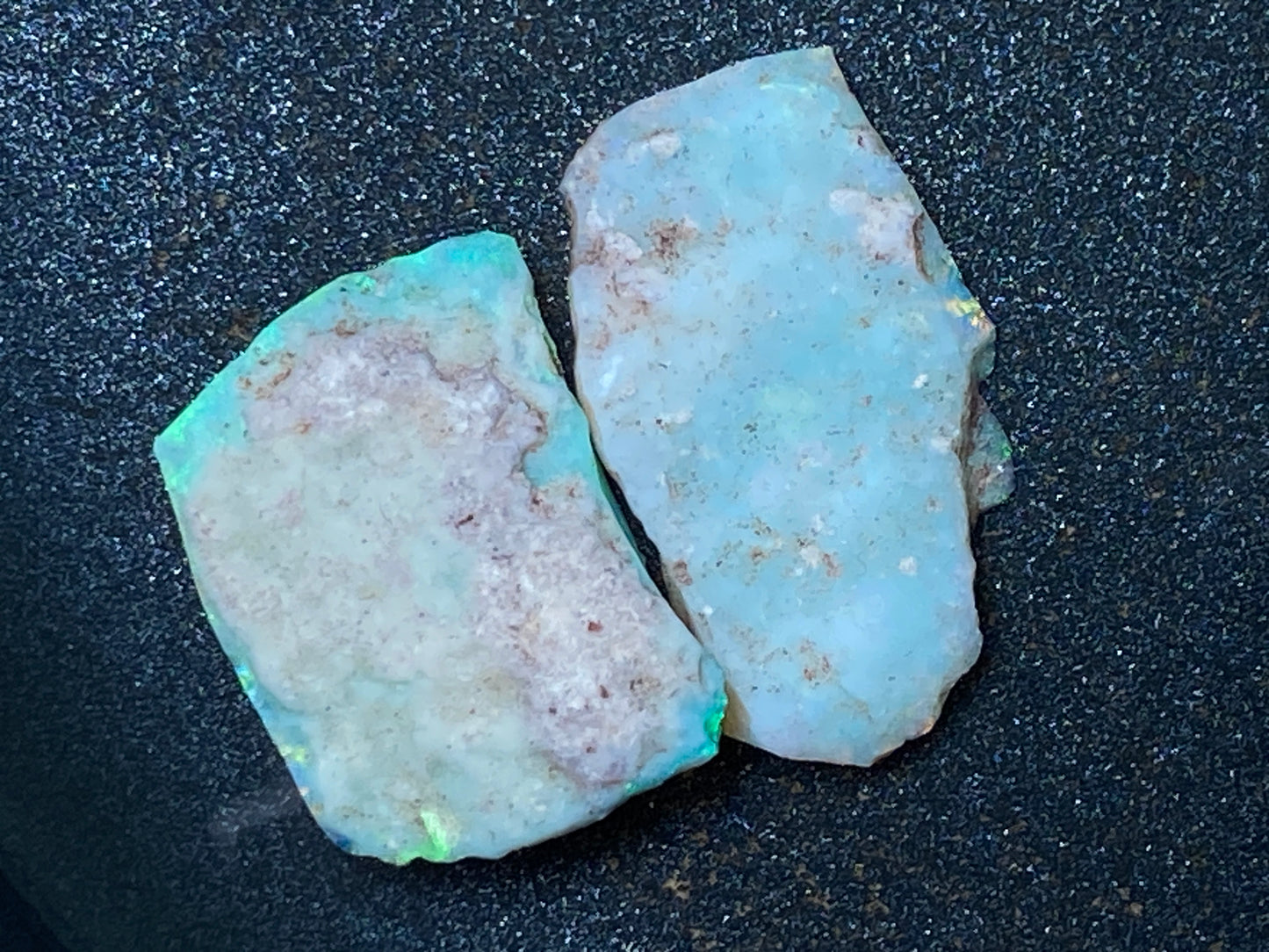 16 克拉天然澳大利亚水晶蛋白石包裹,2 颗宝石,原石,库伯佩迪