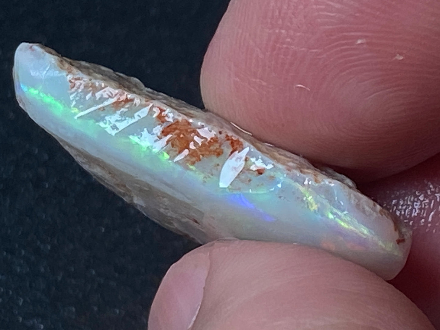 21 Carats Natural Australian Opal Stone, Coober Pedy In The Rough, Bright Bars, Large Stone