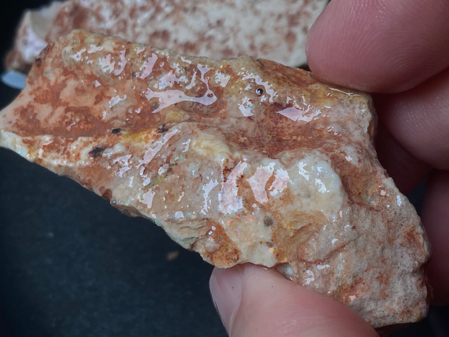 3.5oz Andamooka Matrix Opal Parcel, 2 Stones In The Rough, Showing Good Colours.