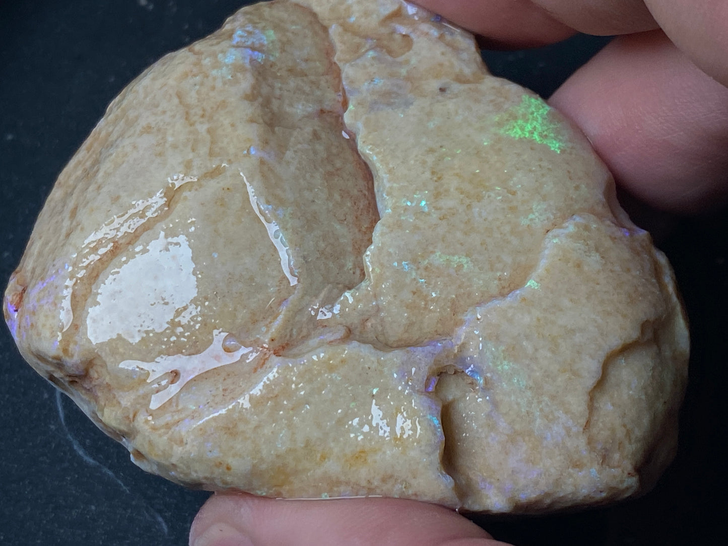 3oz, Andamooka Matrix Opal, In The Rough, Huge Rock With Bright Blues and Greens.