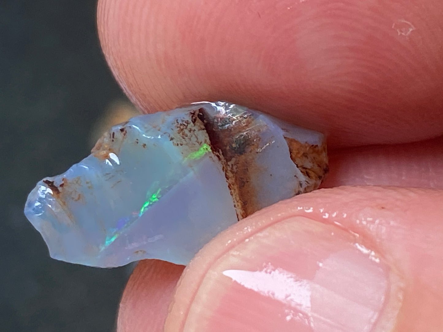 24 Cts Australian Opal Parcel, In The Rough, 8 Small Stones, Rare Lambina,
