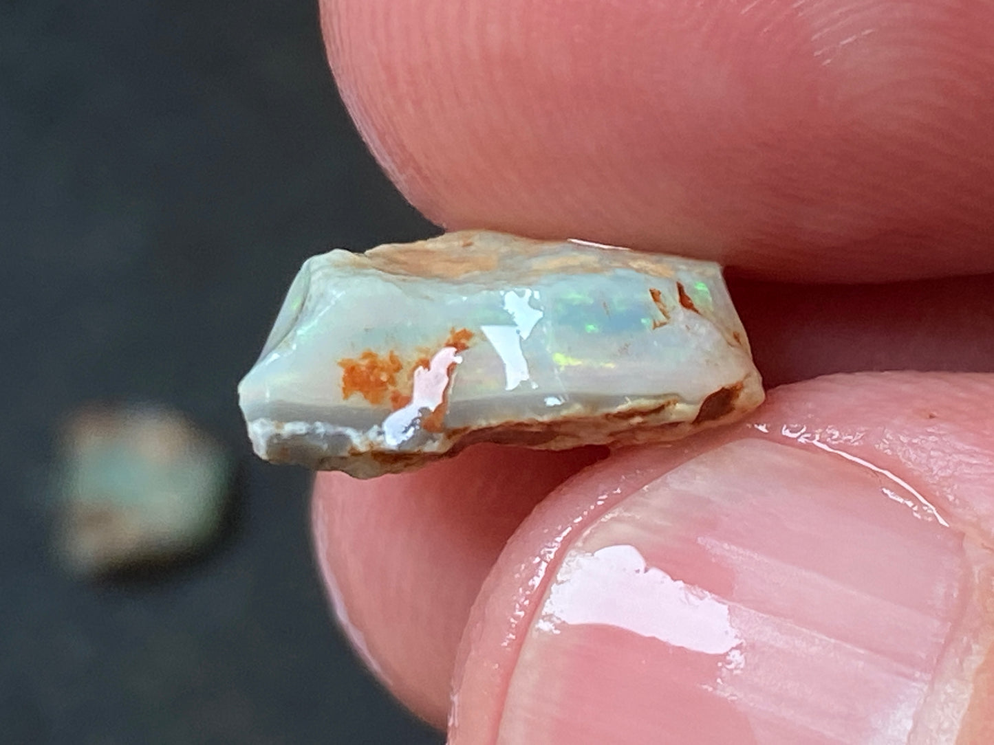 24 Cts Australian Opal Parcel, In The Rough, 8 Small Stones, Rare Lambina,