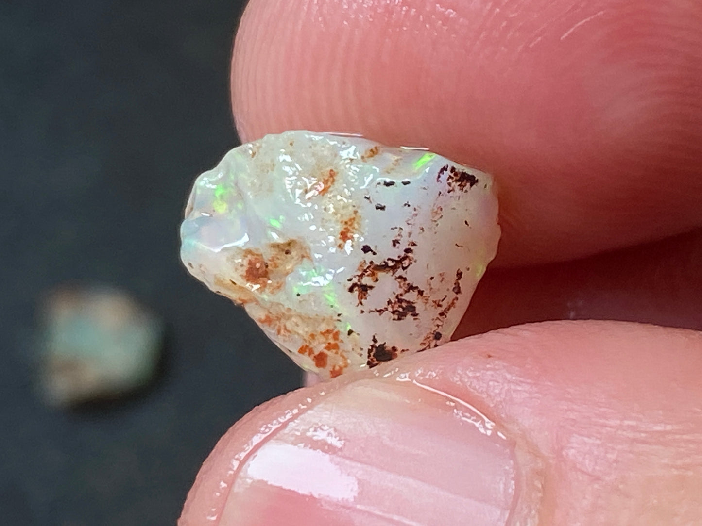 24 Cts Australian Opal Parcel, In The Rough, 8 Small Stones, Rare Lambina,