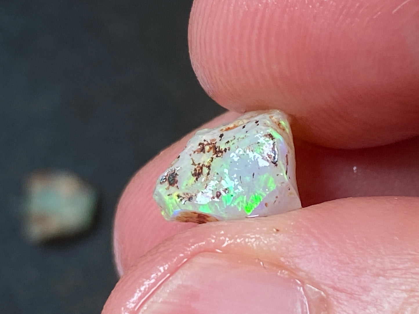 24 Cts Australian Opal Parcel, In The Rough, 8 Small Stones, Rare Lambina,