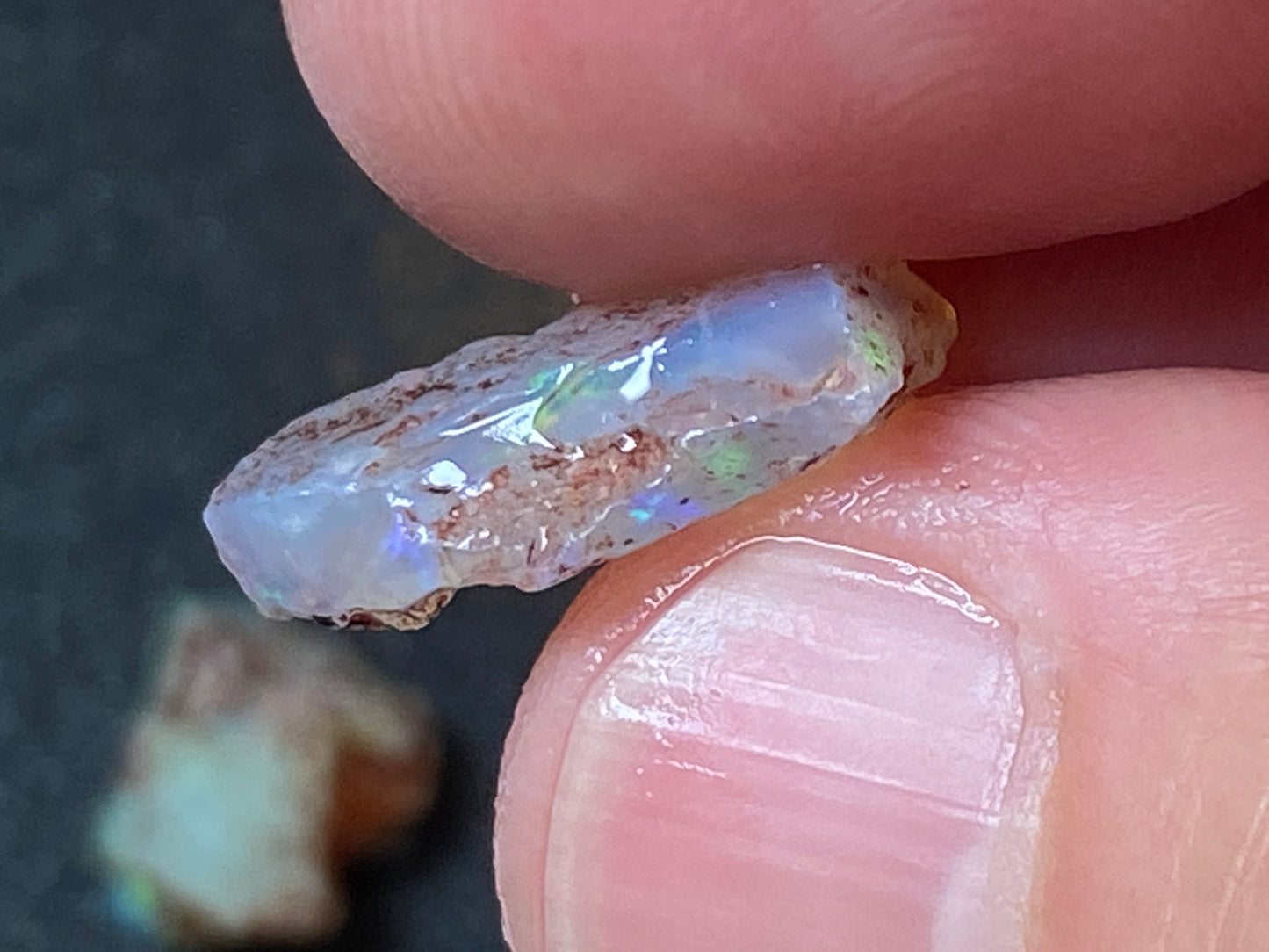 19 Cts Australian Opal Parcel, In The Rough, 6 Small Stones, Rare Lambina