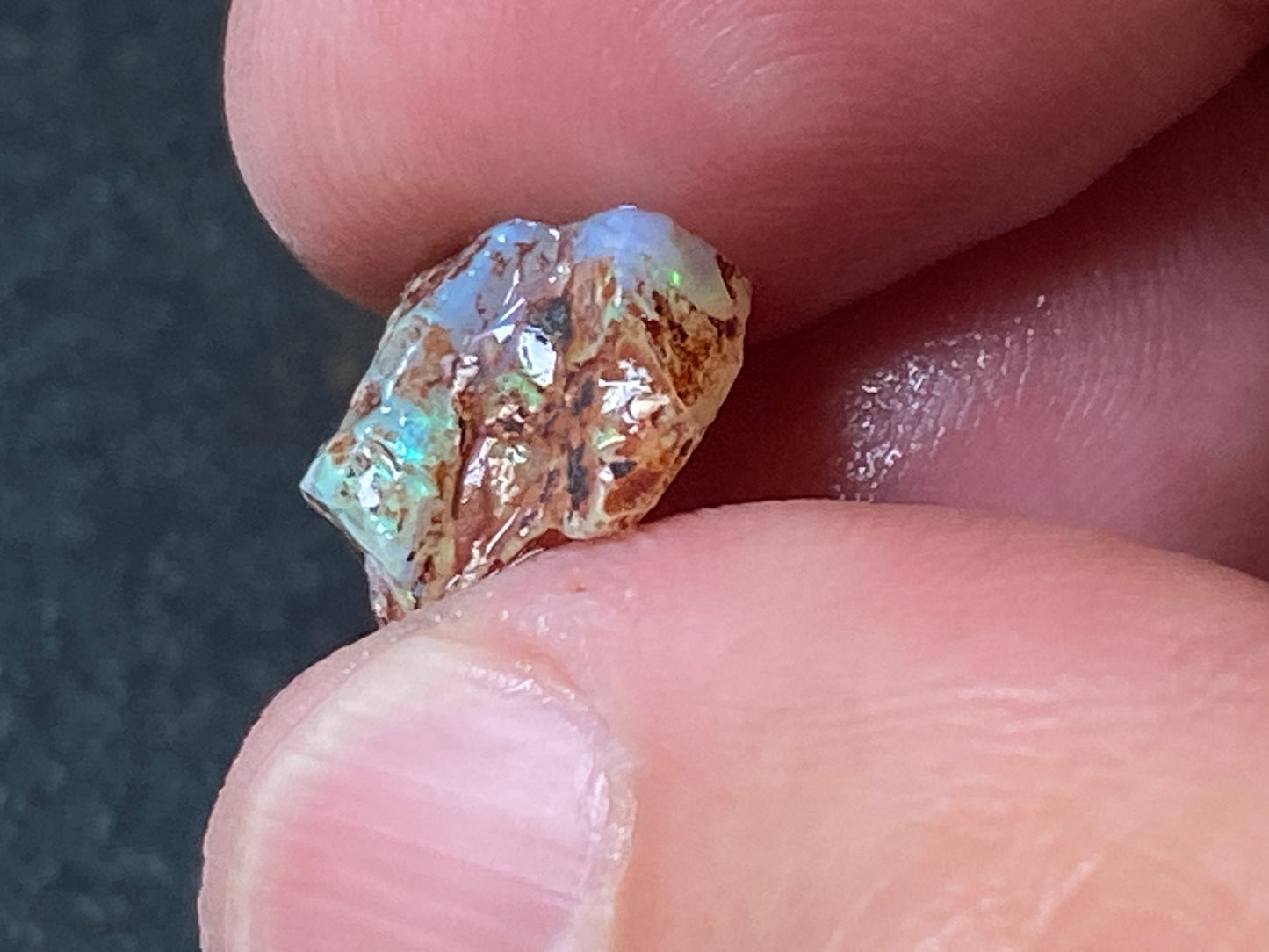 19 Cts Australian Opal Parcel, In The Rough, 6 Small Stones, Rare Lambina