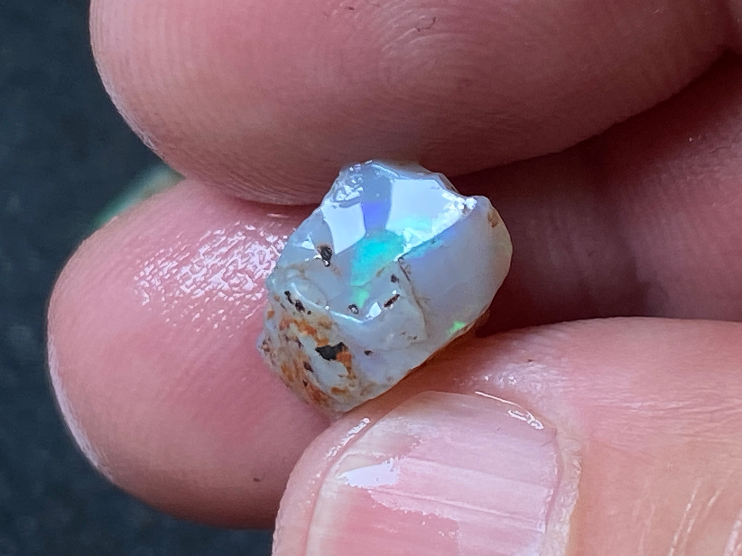 27 Cts Australian Opal Parcel, In The Rough, 8 Small Stones, Rare Lambina