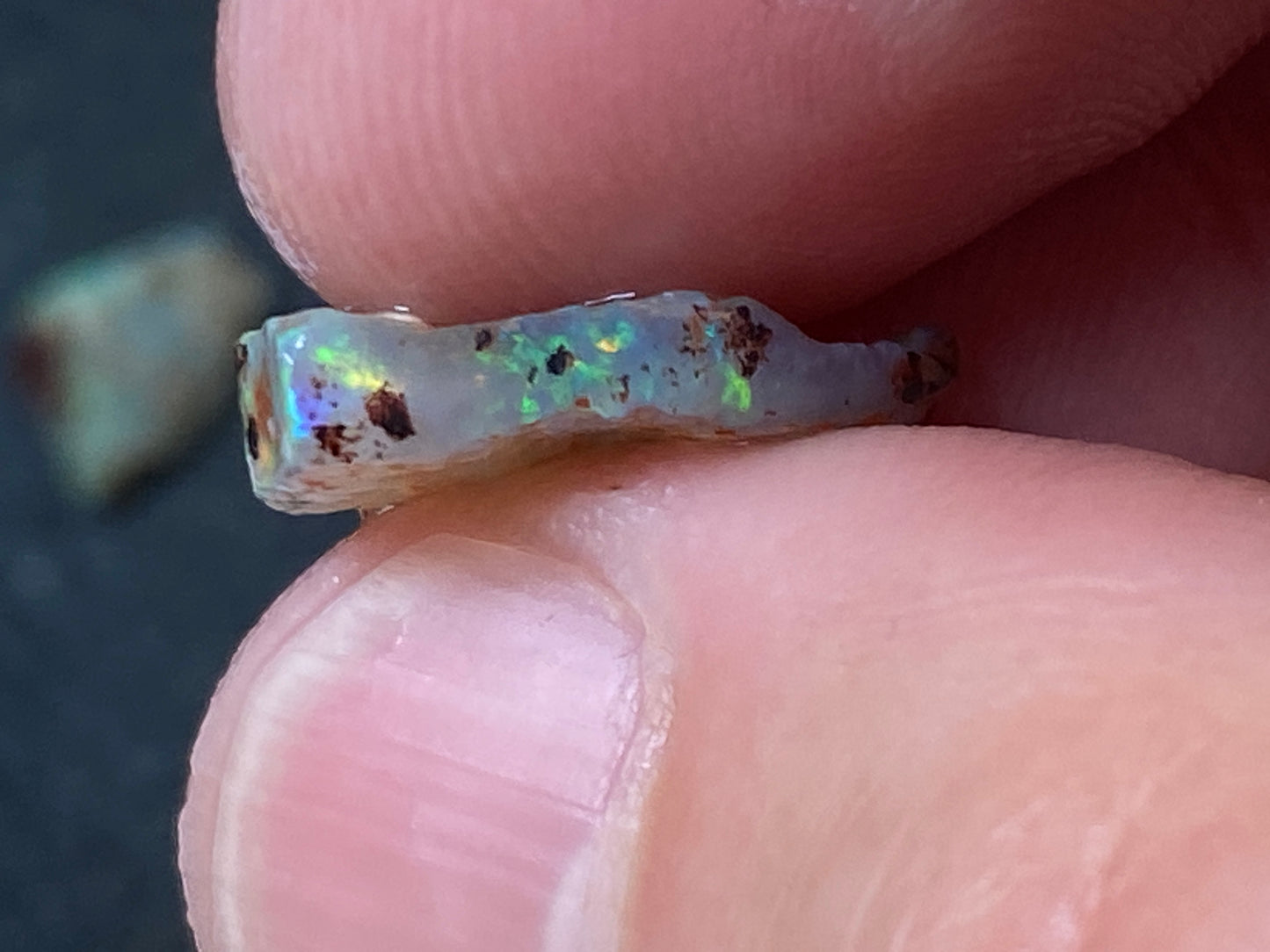 27 Cts Australian Opal Parcel, In The Rough, 8 Small Stones, Rare Lambina