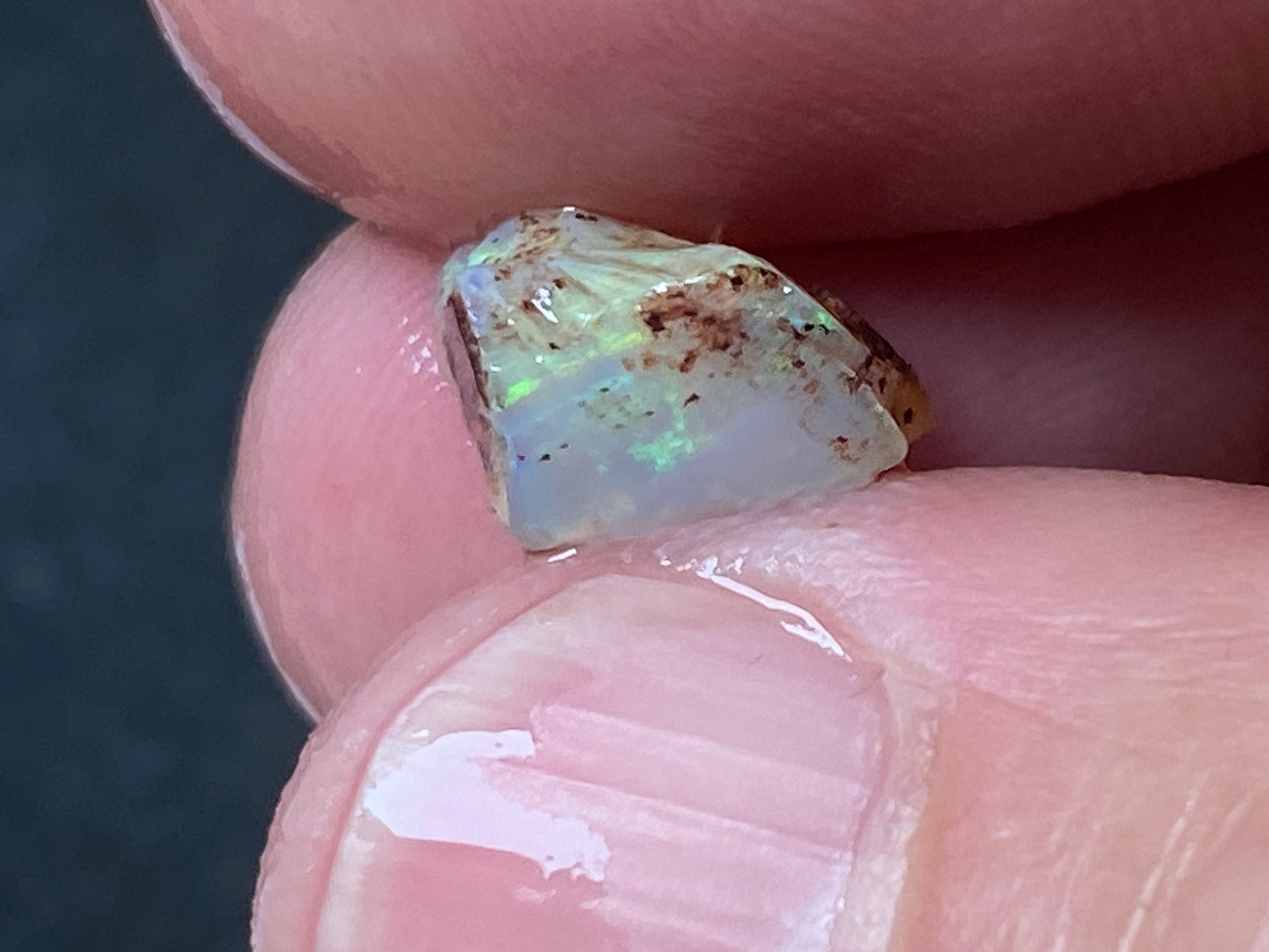 27 Cts Australian Opal Parcel, In The Rough, 8 Small Stones, Rare Lambina
