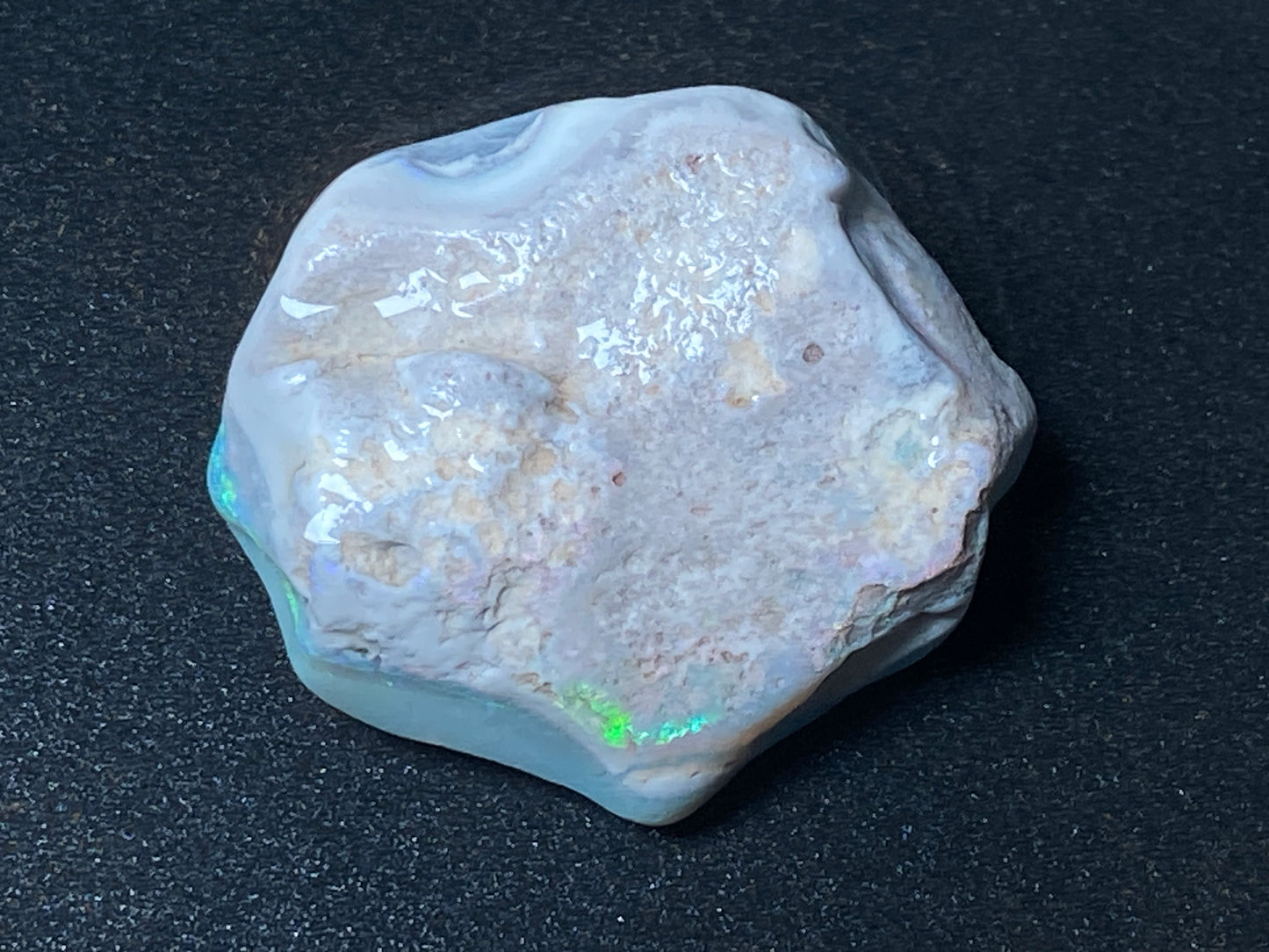 0.9oz (130ct) Natural Australian Opal Stone, Coober Pedy In The Rough, Grey Base, Amazing Colour Bar