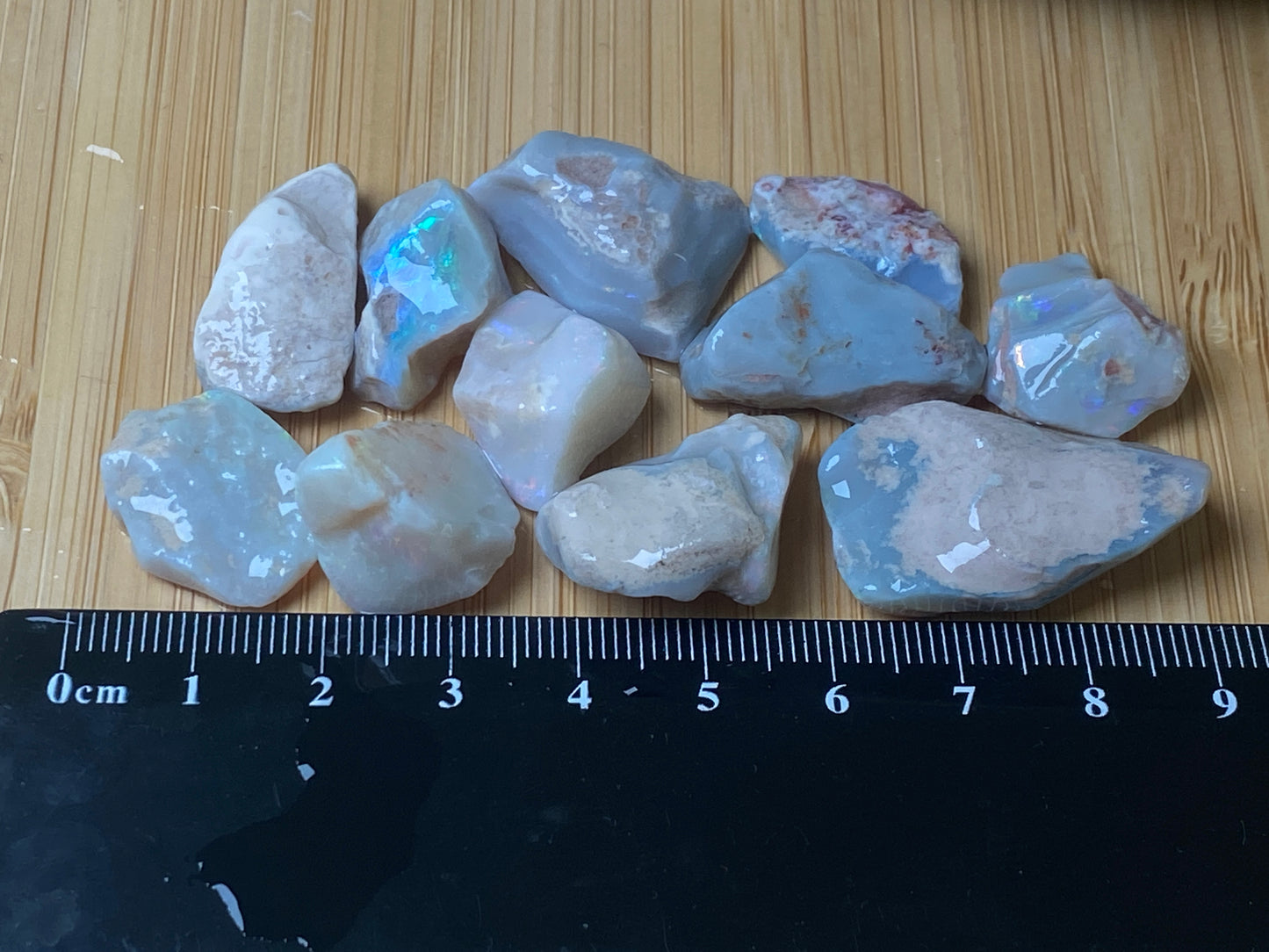 1oz Natural Australian Opal, 10 Grey Coober Pedy In The Rough, All Colours, Big Stones