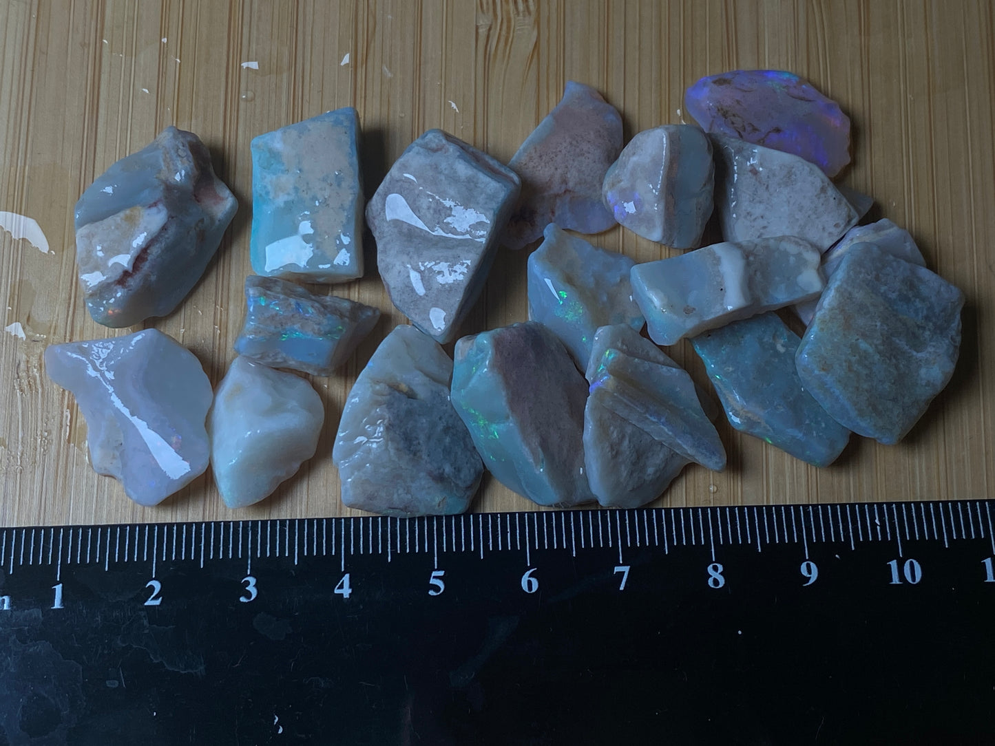 1oz Natural Australian Opal Parcel, Dark Base and Crystal Coober Pedy In The Rough,