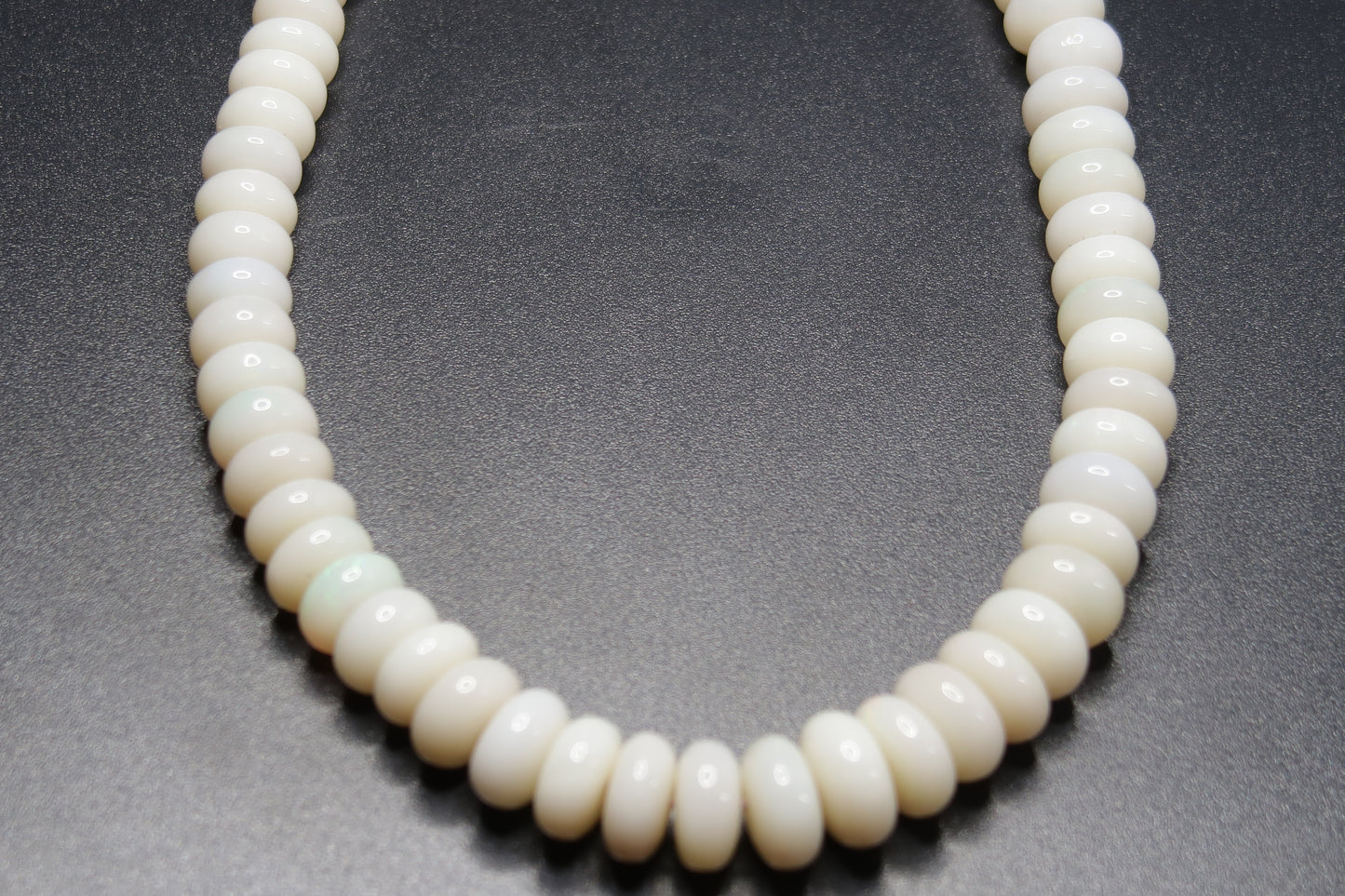 Natural Australian Polished 3 - 7mm rondel beads. On a string. Coober Pedy - Australian Opal Store