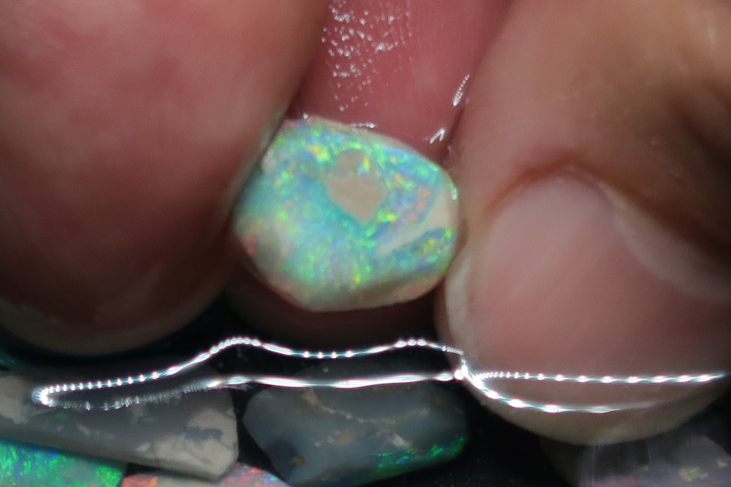 38cts Natural Australian Opal Rubs Parcel, 17 Small Stones, Bright, Black Lightning Ridge - Australian Opal Store
