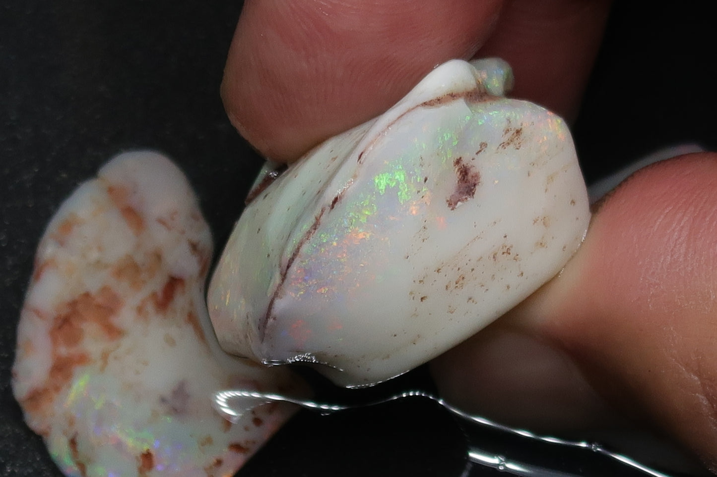 0.8oz Natural Australian Opal Parcel, In The Rough, Shell Patch, Bright Rainbow.