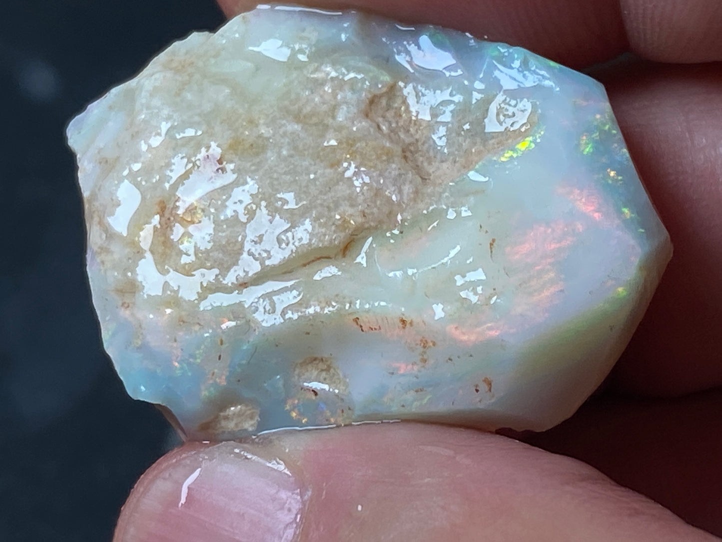 110 Carats Natural Australian Opal Parcel, Rough and Rubs, 8 Stones, 17 Mile Field