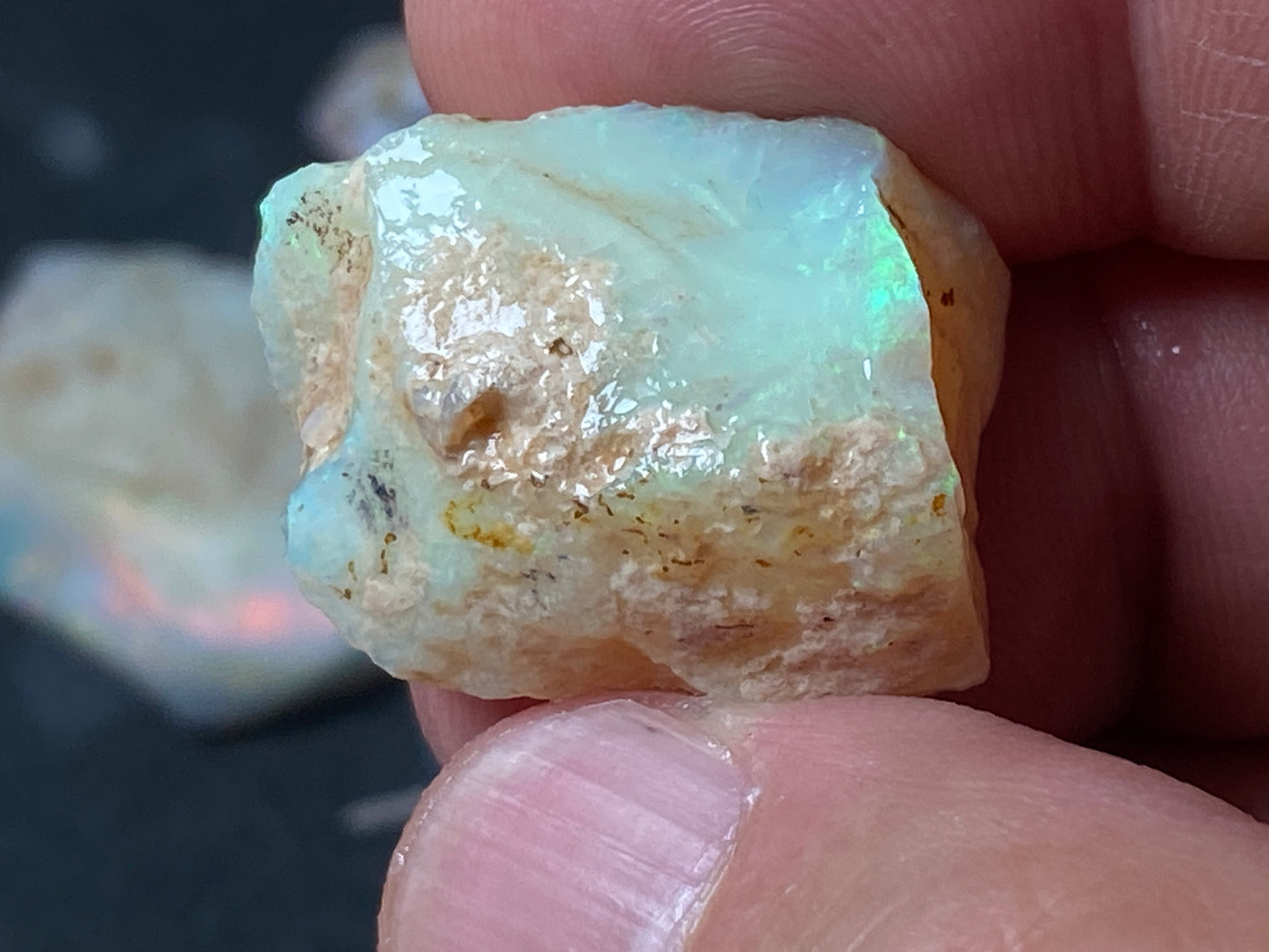 110 Carats Natural Australian Opal Parcel, Rough and Rubs, 8 Stones, 17 Mile Field
