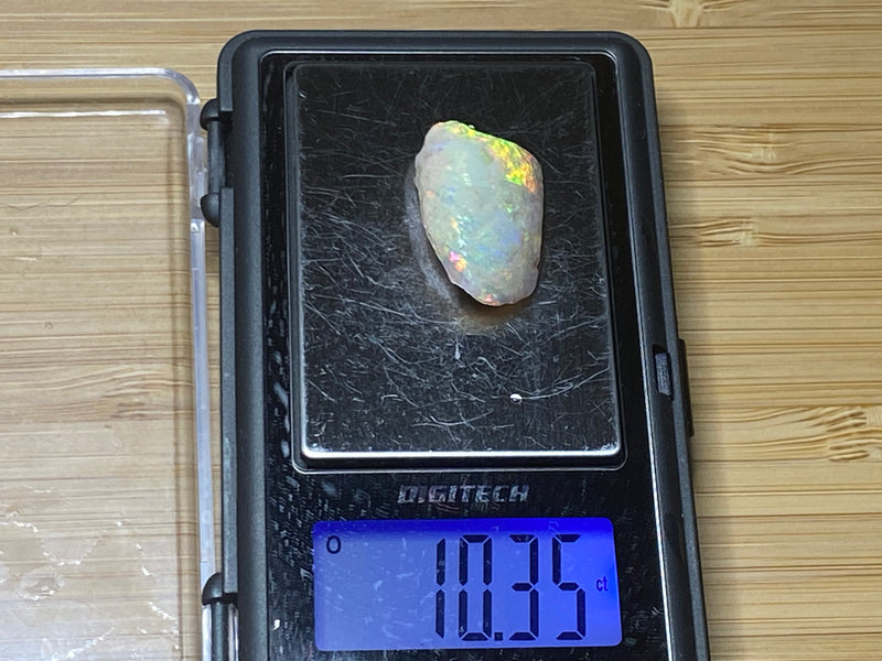 10.35 Cts Natural Australian Opal Shell Piece, In The Rough, Very Bright Colours