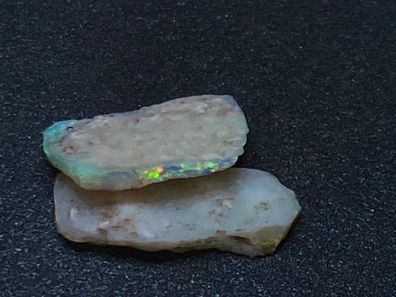 16 克拉天然澳大利亚水晶蛋白石包裹，2 颗宝石，原石，库伯佩迪