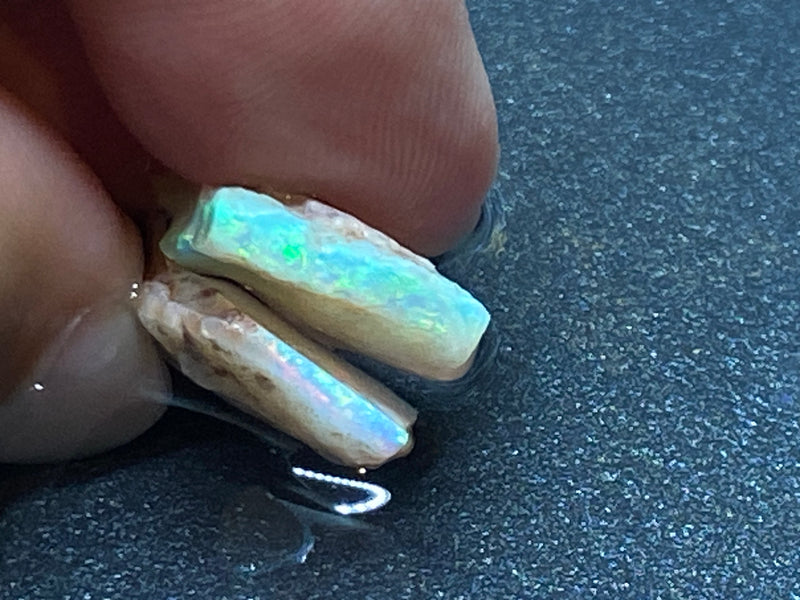 16 Cts Natural Australian Crystal Opal Parcel, 2 stones, In The Rough, Coober Pedy
